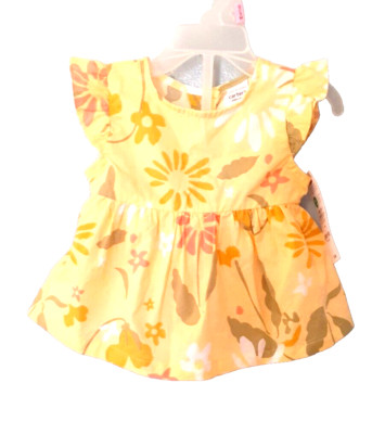 NWT Carter's Child of Mine toddler girls 3-6 Month 2pc Yellow Flower Outfit