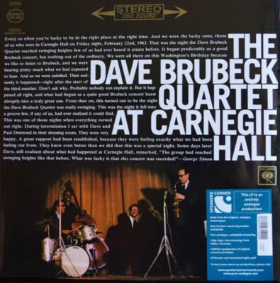 ザ・デイヴ・ブルーベック・カルテット At Carnegie Hall レコード DAVE BRUBECK / At Carnegie Hall (Vol.1) (LP) / CBS | WAXPEND