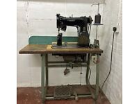 Vintage Industrial Singer Post-Bed Leather Sewing Machine