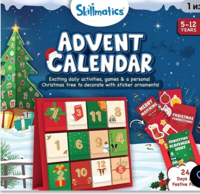 CALENDAR  CHRISTMAS  ADVENT  SKILLMATICS Games, Stickers, Scavenger Hunts