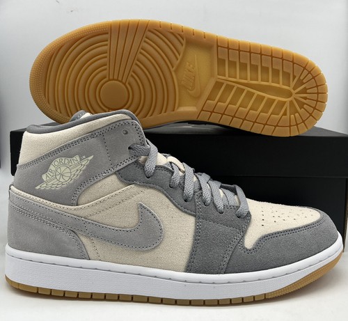 

Мужские кроссовки Nike Air Jordan 1 Mid SE Retro Coconut Milk Grey DN4281-100, Серый, Air Jordan 1 Mid