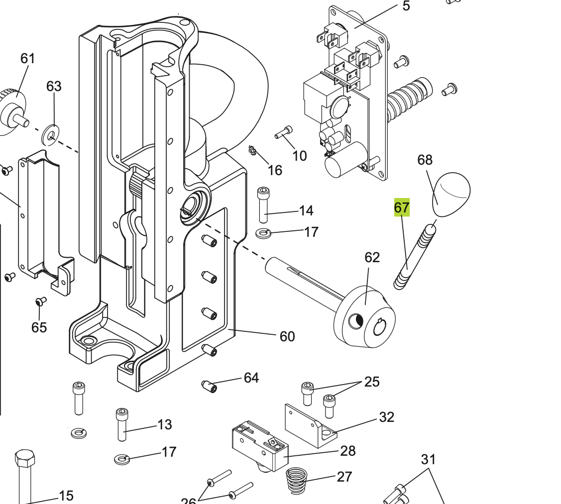 Hougen Hmd904 Magnetic Mag replacement handle 1/2-20