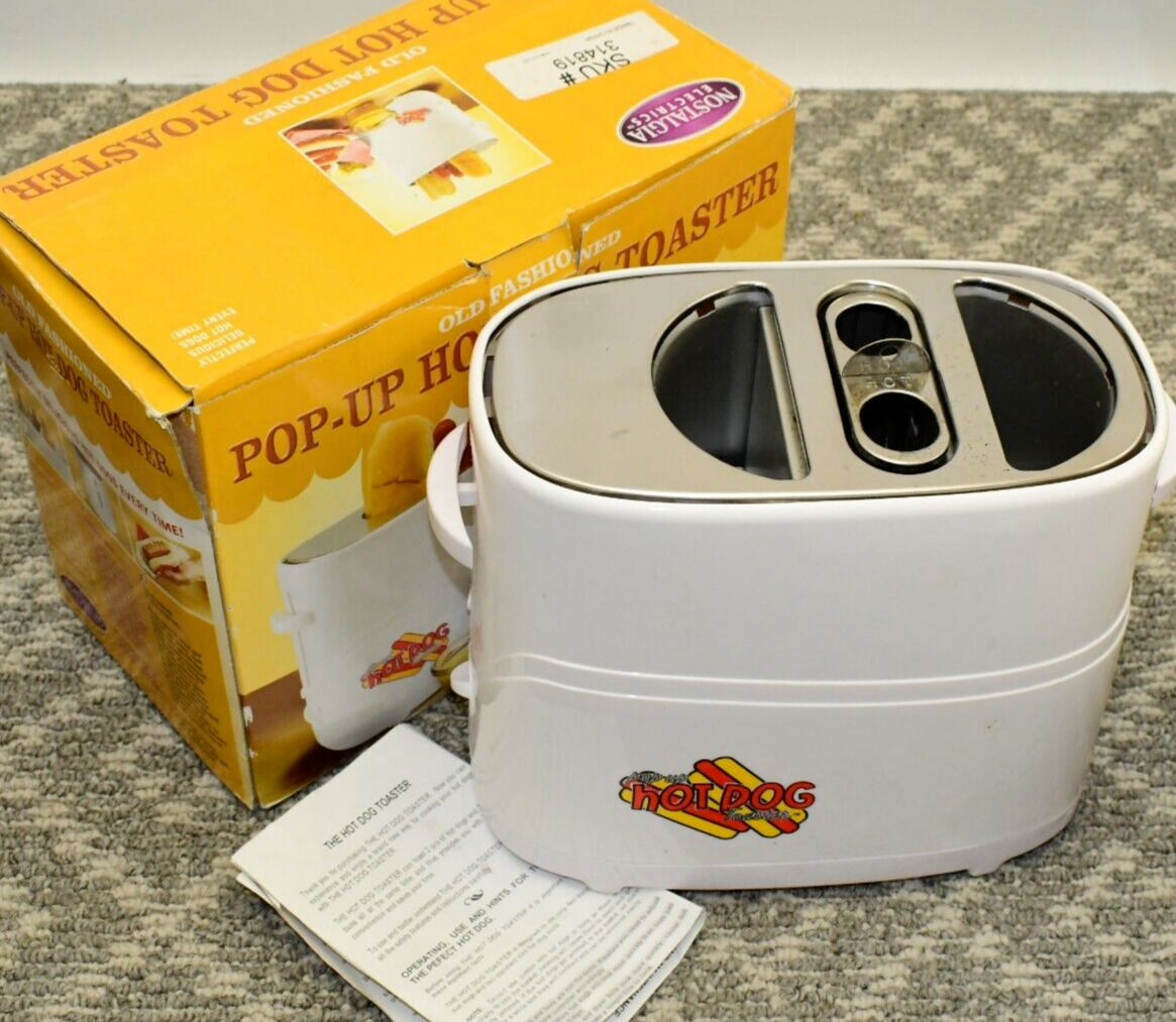 Nostalgia Electrics Pop Up Hot Dog Toaster HDT-600 White - IN BOX