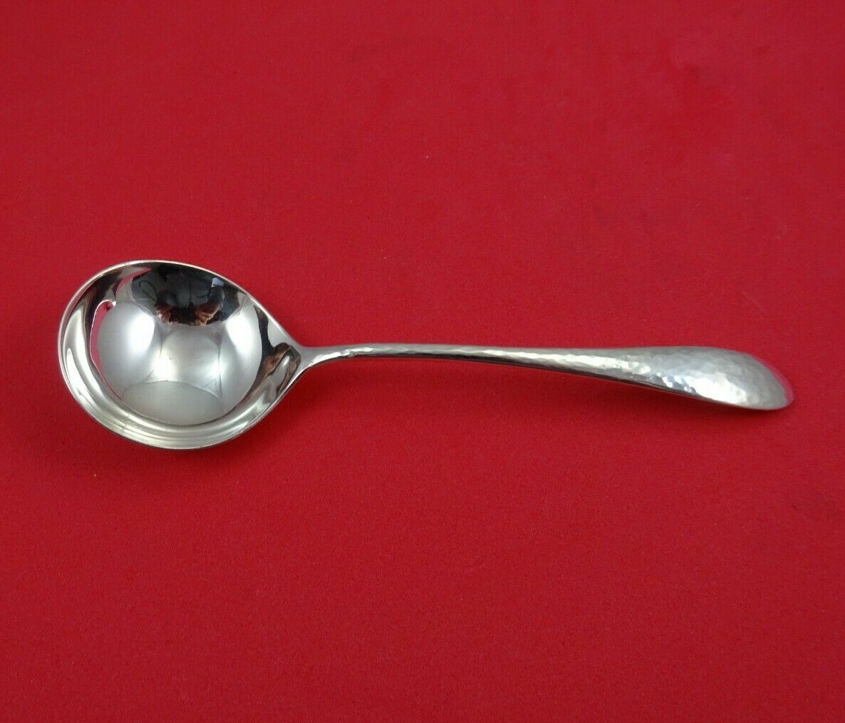 Puritan Hammered by Wallace Sterling Silver Bouillon Soup Spoon 5 1/2