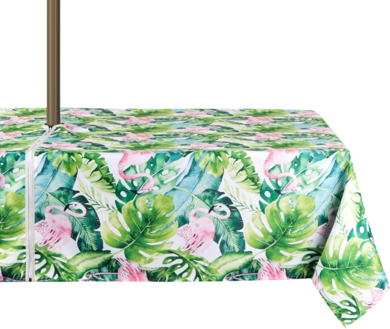 Ehousehome Outdoor Indoor 60X84 Inch Rectangle Tablecloth with Umbrella Hole and