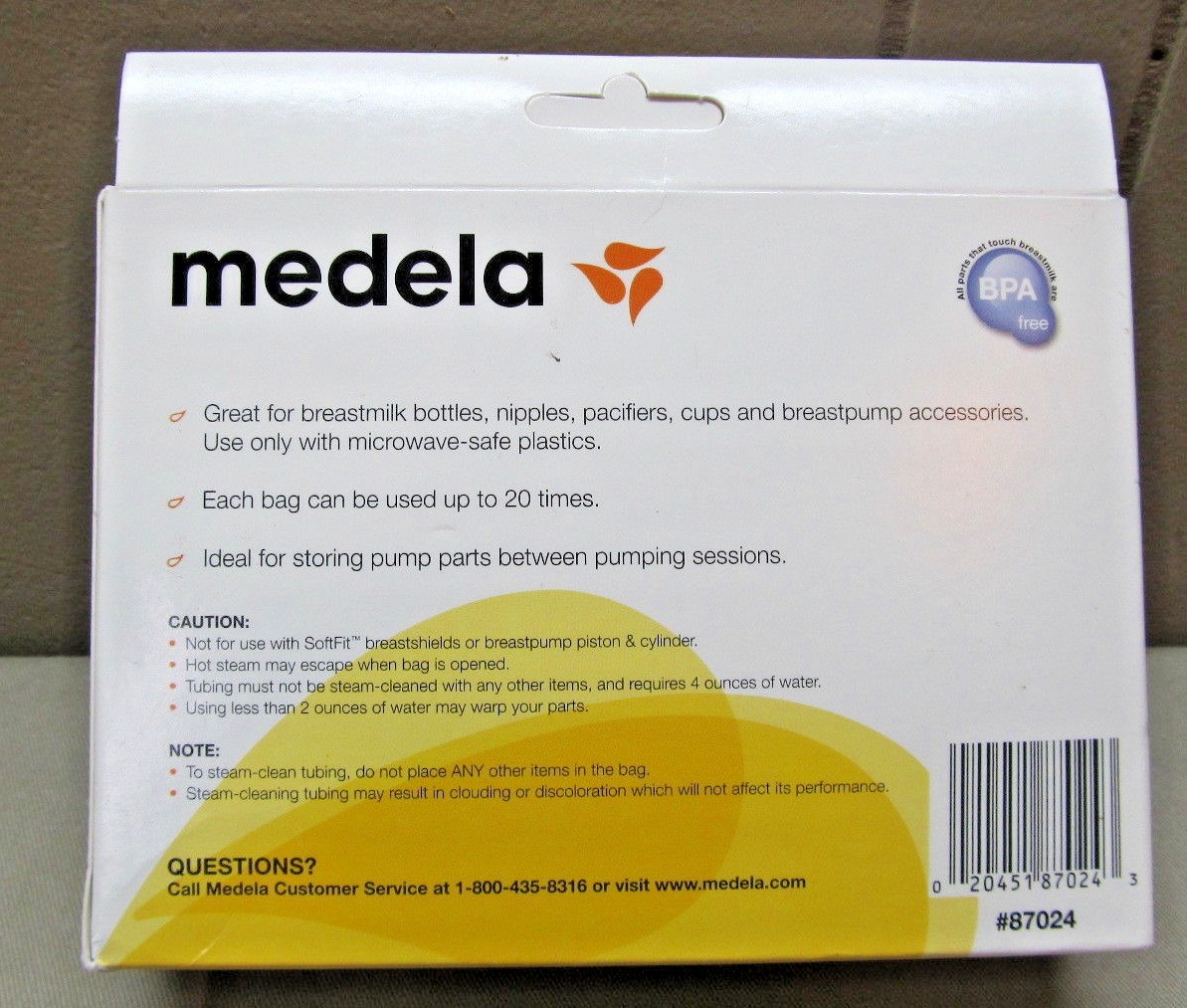 MEDELA - QUICK CLEAN MICRO STEAM BAGS - 5 BAGS Per BOX #87024