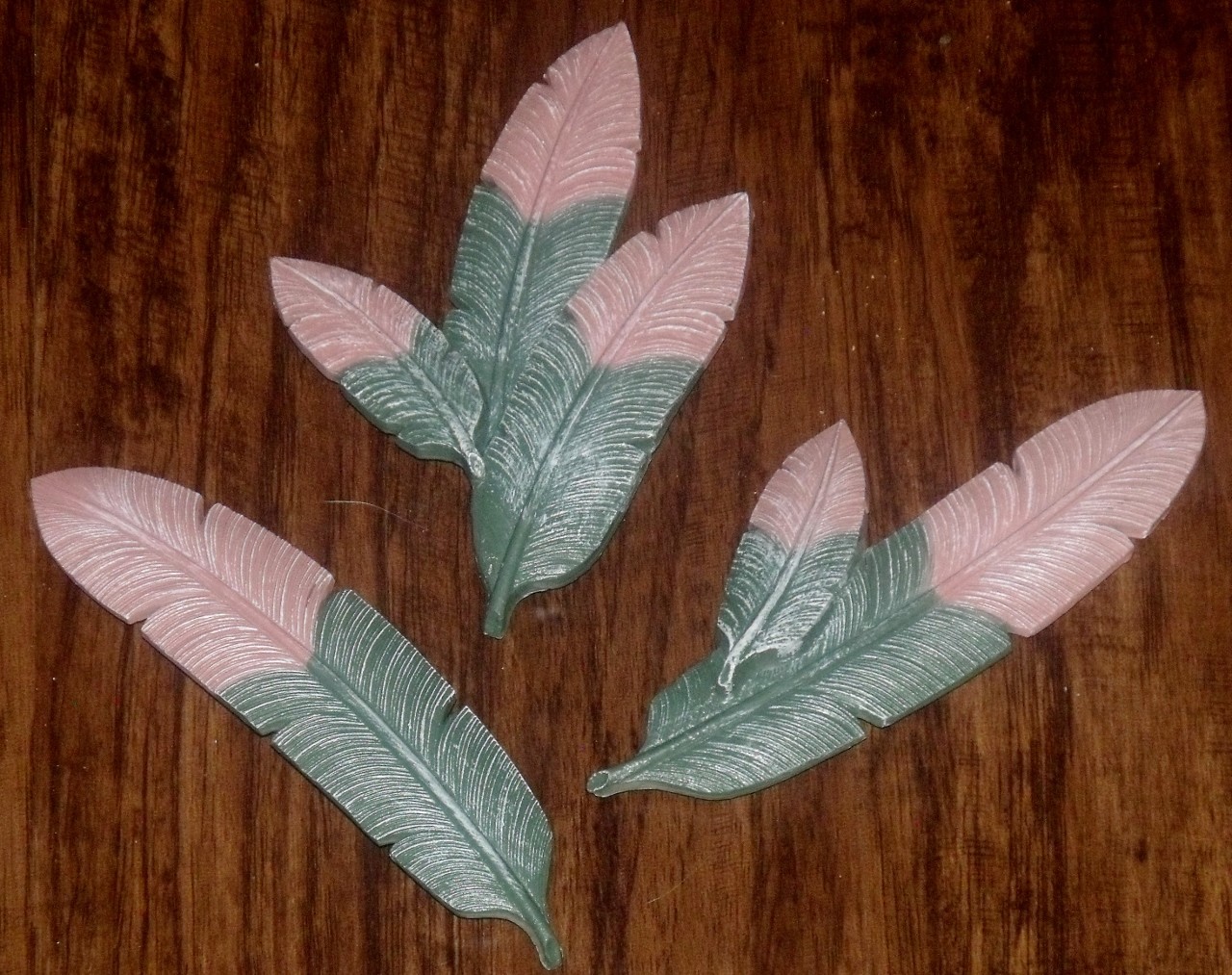 VTG HOMCO HOME INTERIORS SOUTHWESTERN BIRD FEATHER WALL PLAQUE FIGURE SET 7622