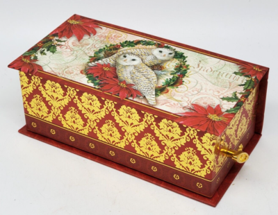 Punch Studio Owl Music Box w Cranberry Soap Oh Christmas Tree NIB New