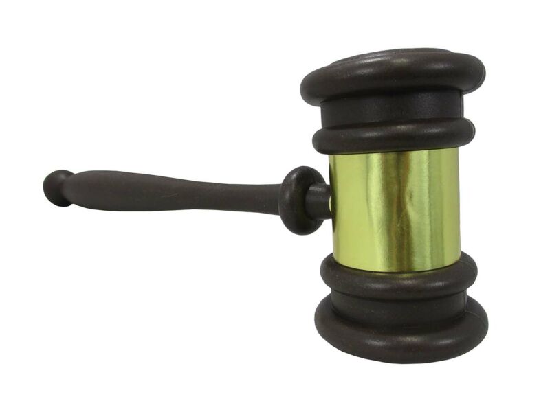 Auction Judges Gavel Hammer Prop Mallet Brown Plastic Costume Accessory Toy