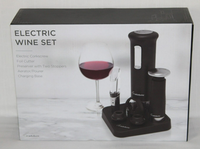 Rabbit Electric Wine Set Corkscrew Charging Base Barware Tools