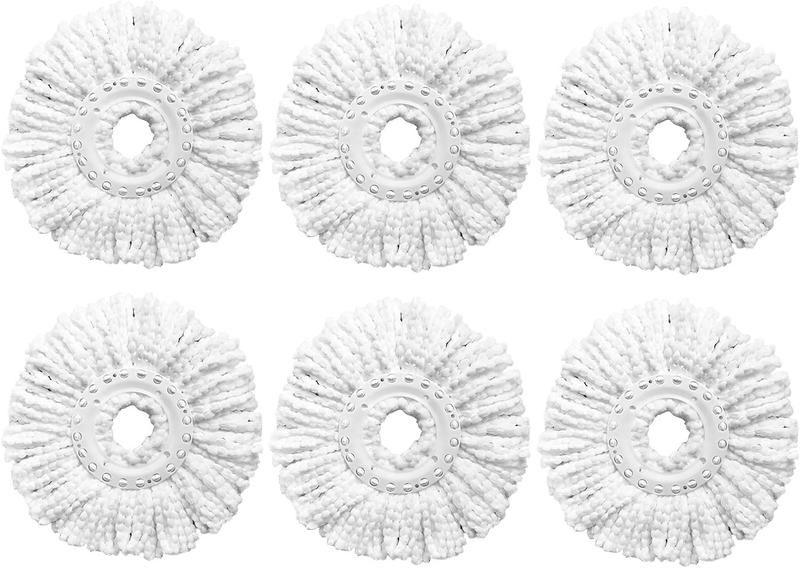 Spin Mop Head Replacement Compatible with Hurricane, Mopnado, Casabella (6 Pack)