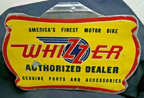 Vintage Whizzer Motorbike / Motorcycle Advertising Sign - Harley - Indian
