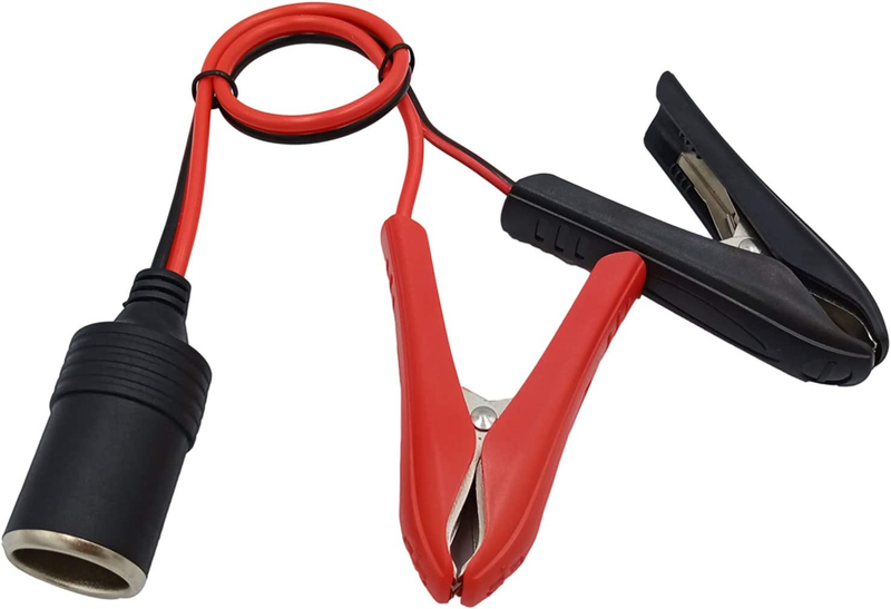 Battery Clip-on Car Socket Adapter Extension Cord