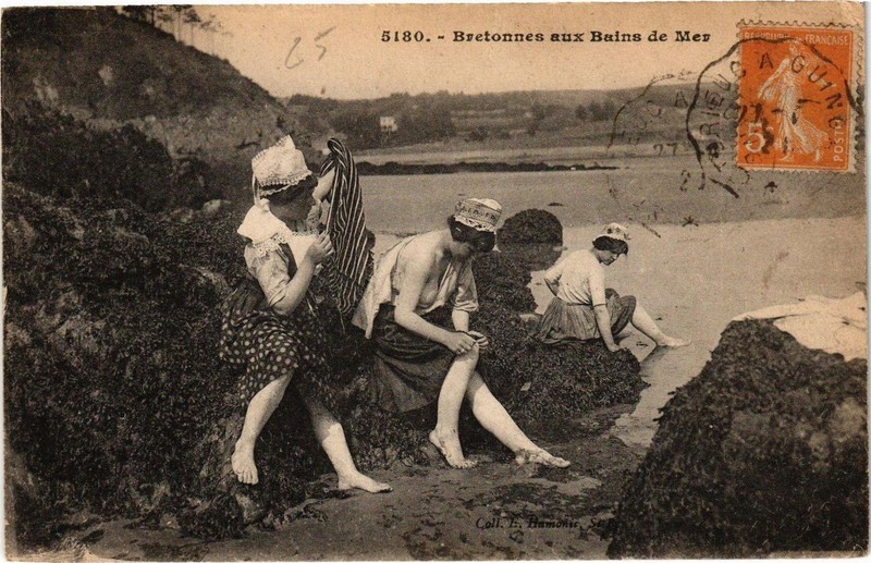 Cpa Bretonnes Aux Bains De Mer (206205)
