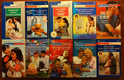LOT OF 10 '' JACQUELINE DIAMOND '' HARLEQUIN ROMANCE DADDY PROTECTOR 