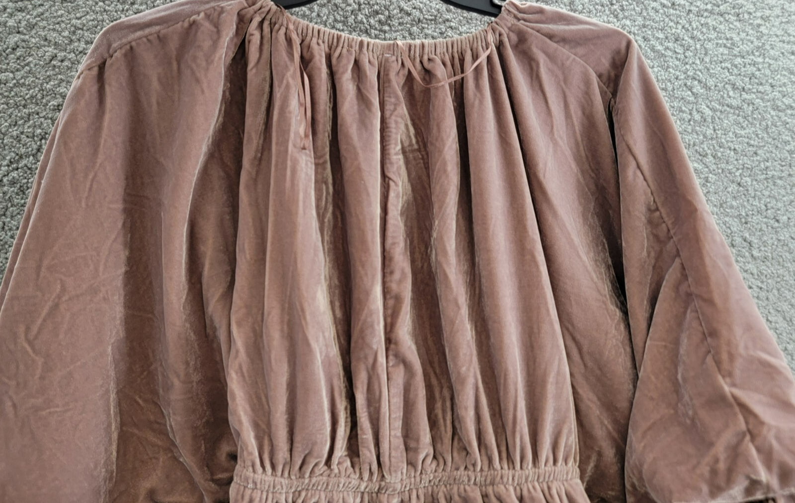 Free People Portia Velvet Mini Dress Women's M Winter Bloom V-Neck 3/4 Sleeve - Picture 10 of 15