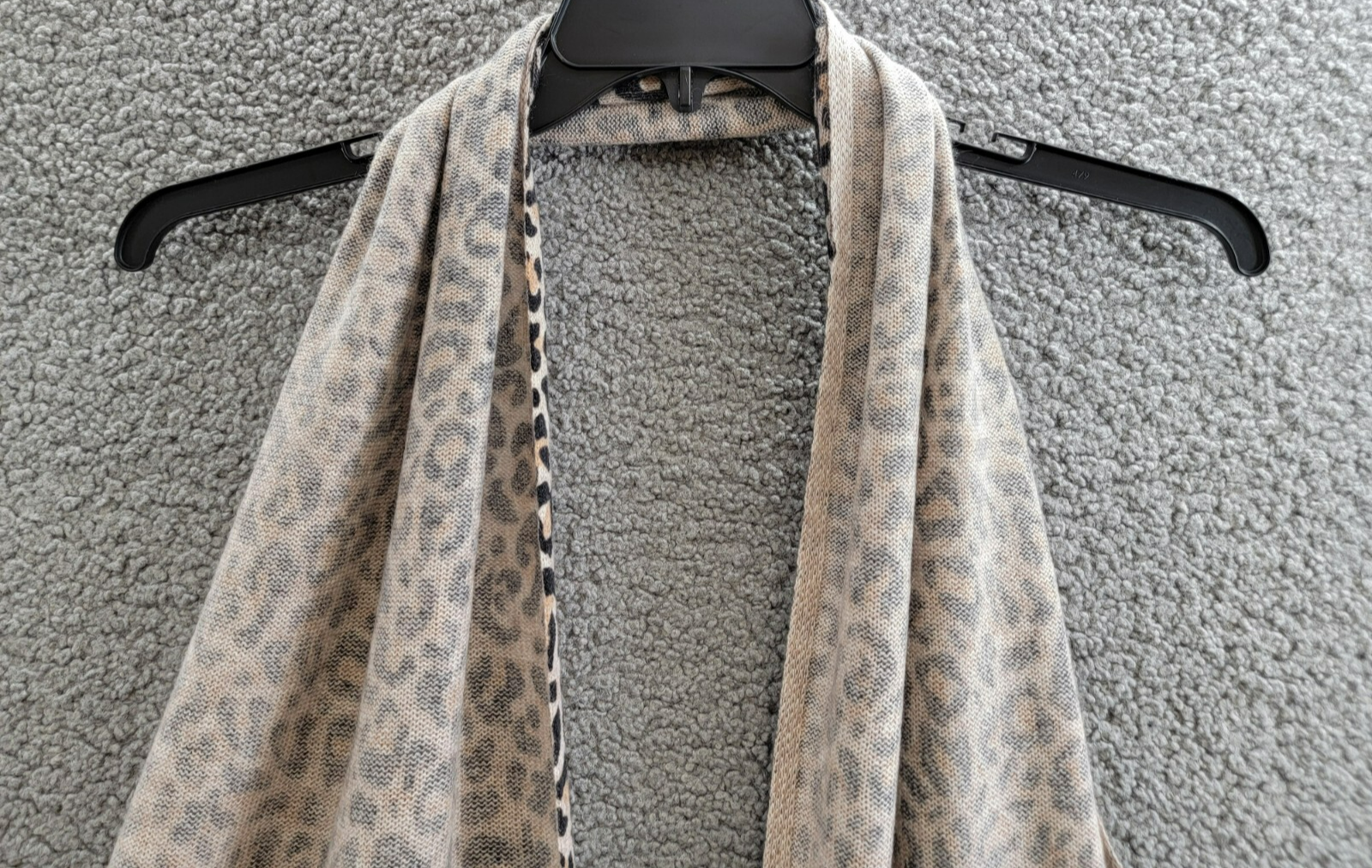 Charter Club Cashmere Leopard Muffler Scarf Women's One Size Black Combo - Picture 11 of 16