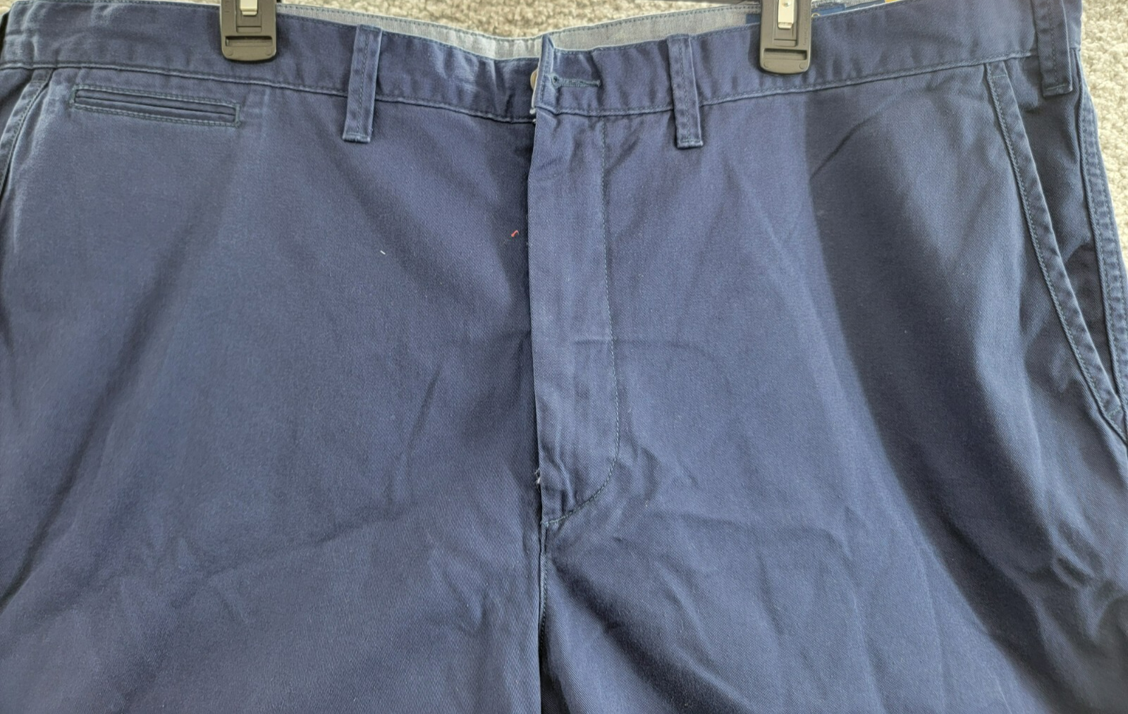 Polo Ralph Lauren Big & Tall Classic-Fit Chino Shorts Men's 42T Navy Button Zip - Picture 3 of 18