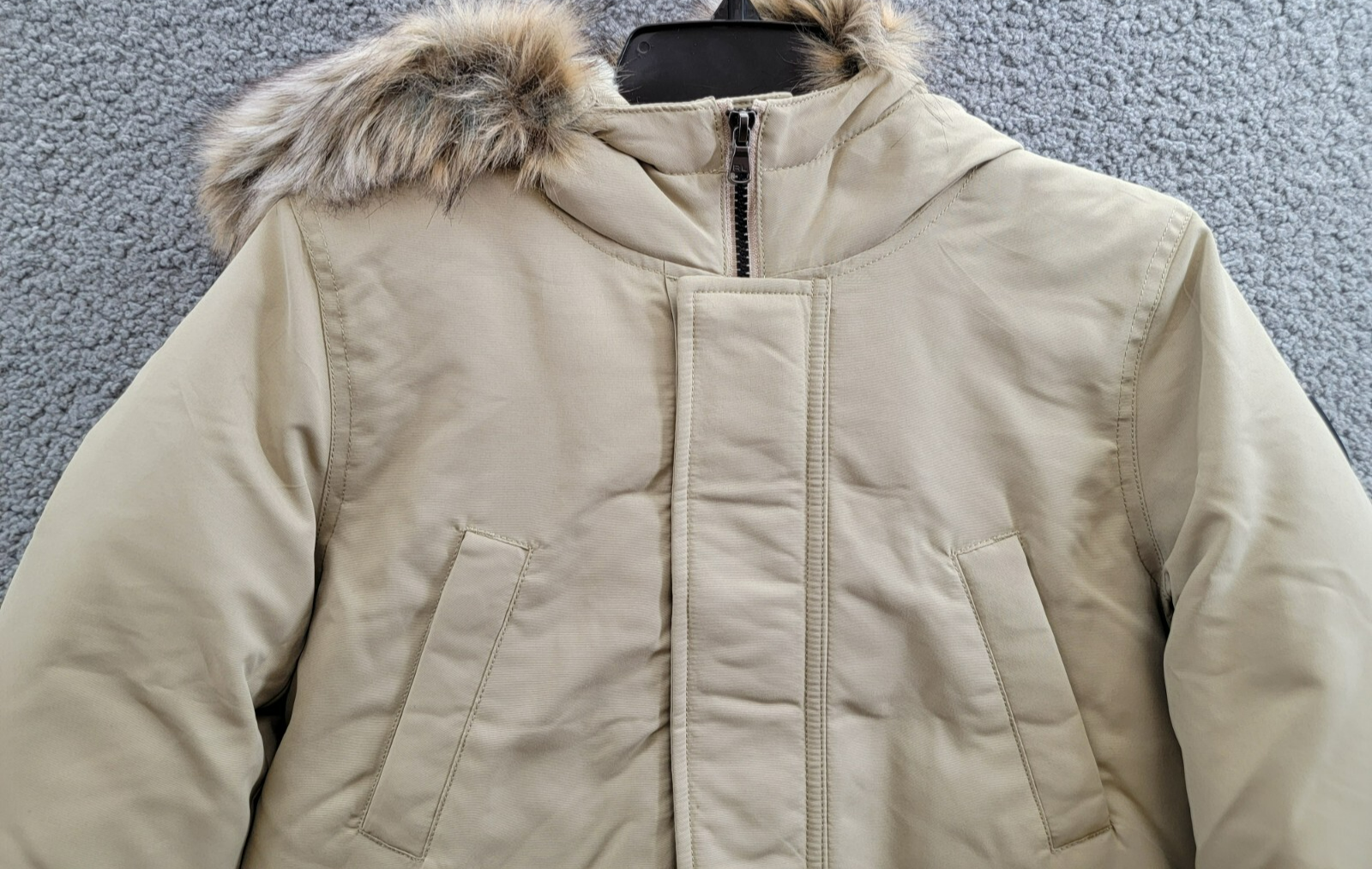 Polo Ralph Lauren Artificial-fur-Trim Down Parka Jacket Big Boys M (10-12) Khaki - Picture 3 of 18