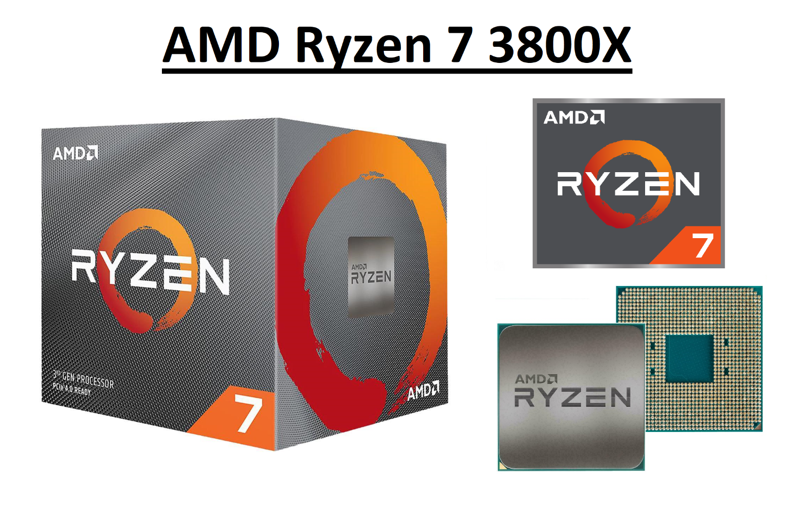［動作確認済］AMD Ryzen 7 3800X 本体のみ AMD Ryzen 7 3800X AM4 動作確認品 箱・クーラー付き