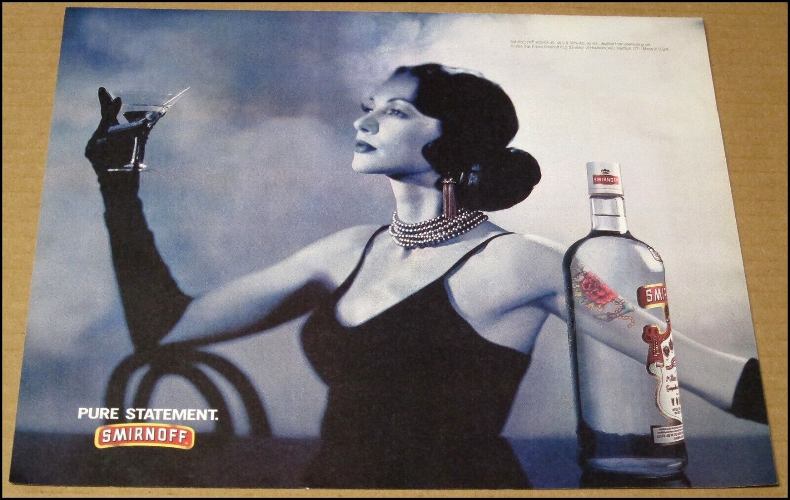 1994 Smirnoff Vodka Print Ad 12" x 10" Advertisement Vintage Pure Statement