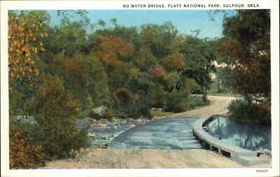 Sulphur Oklahoma OK Platt National Park Bathing Scene c1900s-20s Postcard