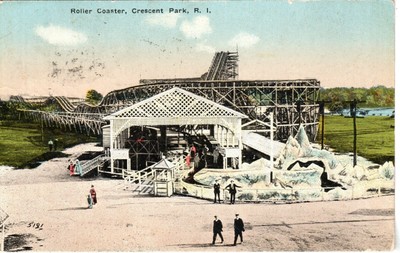 1917 CRESCENT PARK E. PROVIDENCE RI - Roller Coaster Entrance @ Amusement Park