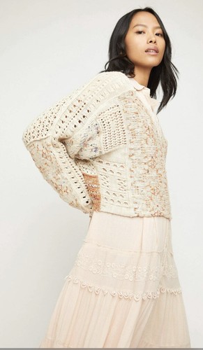 

Пуловер Free People Mosaic с V-образным вырезом, свитер Rain Song Combo  148 долларов США, Цвет слоновой кости