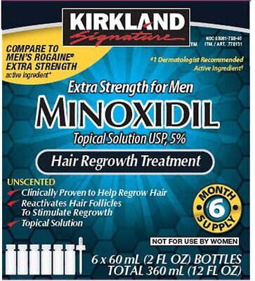 6 Months Kirkland Minoxidil 5% Extra Strength Hair Loss Regrowth Treatment 02/25