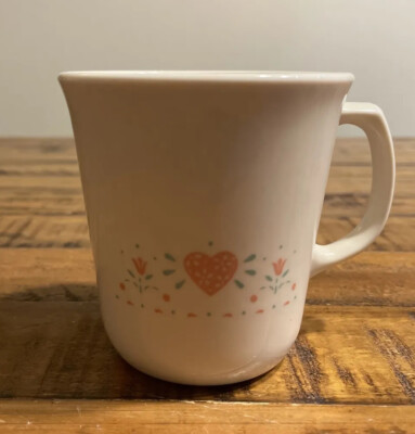 Vintage Corelle Corning ''Forever Yours,'' 8 oz, Coffee/Tea Mug/Cup Pointed Handle