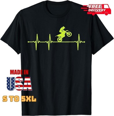 Dirt Bike Motocross Heartbeat T-shirt Gift For Him Freeship