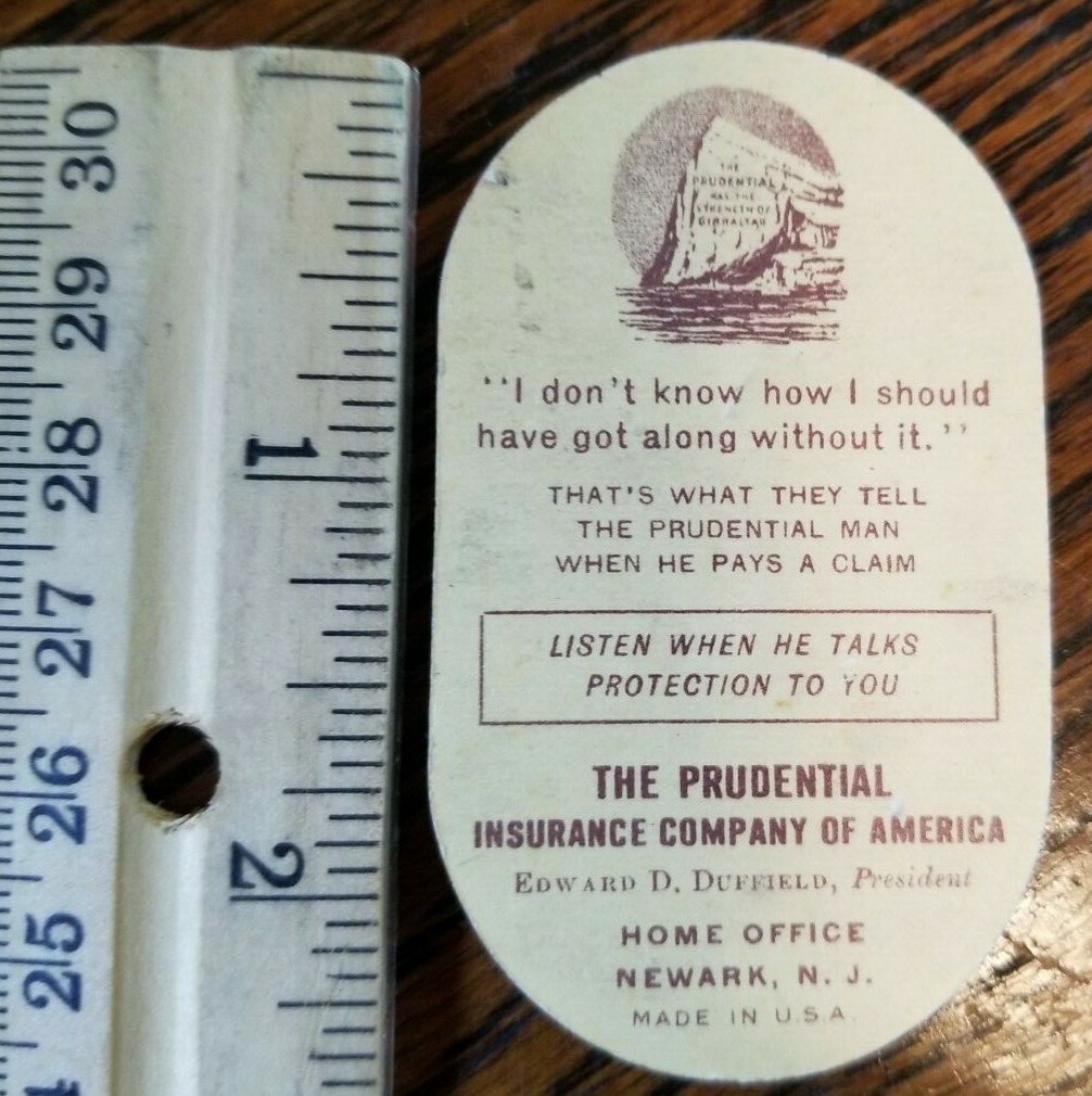 1920s Pin Keep Holder, Needle safe advertising Prudential Insurance