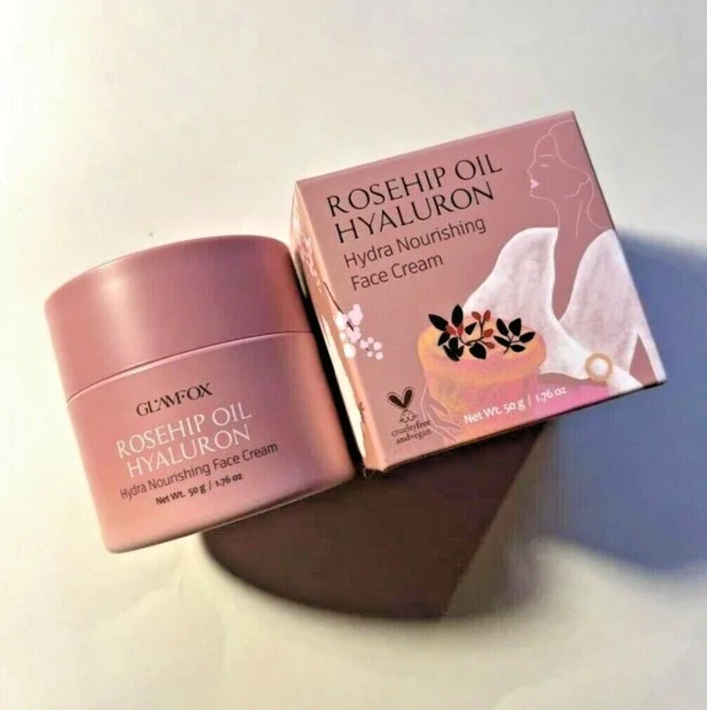 ***Glamfox Rosehip Oil Hyaluron - Hydra Nourishing Face Cream - 1.76 oz / 50 g