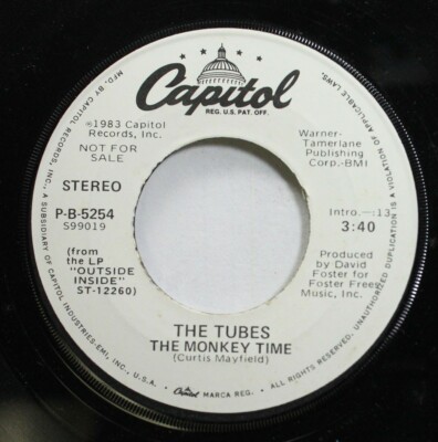 Rock Promo 45 The Tubes - The Monkey Time / The Monkey Time On Capitol