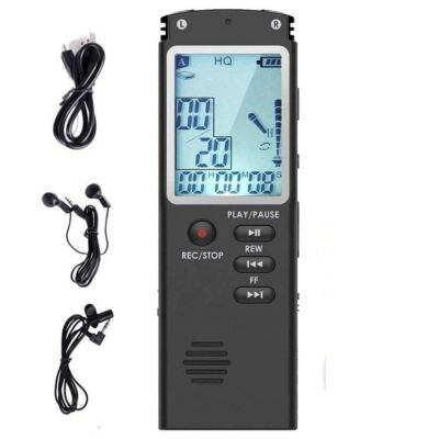 REGISTRATORE VOCALE DIGITALE PORTATILE LETTORE MP3 WAV USB AUDIO 8GB Q-LC503