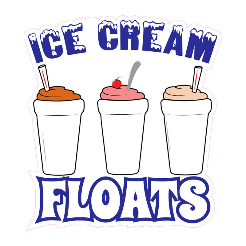 Food Truck Decals Ice Cream Floats Retail Concession Concession Sign Blue