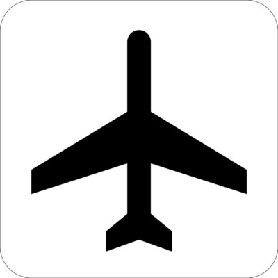 Aluminum Square Metal Sign Multiple Sizes Airport Transportation Public Service