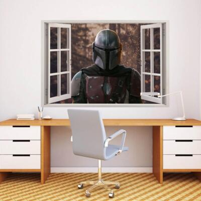 The Mandalorian 3D Window Decal Wall Sticker Art Mural Star Wars TV Show W124