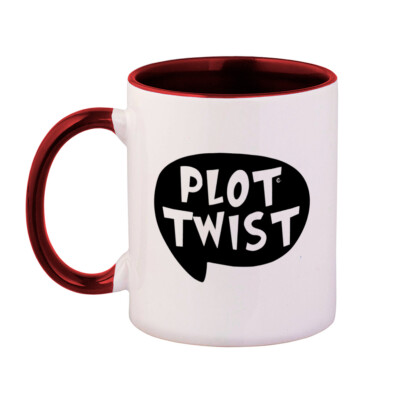Ceramic Colorful Coffee Mug 11 Ounces Plot Twist Family Style A Tea Cup