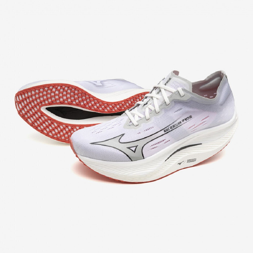 Pre-owned Mizuno Wave Rebellion Pro 2 White / Silver U1gd241711 Running Shoes