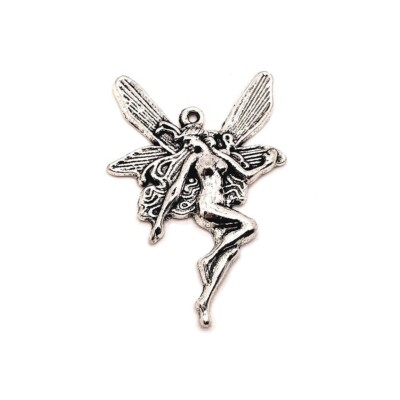 1, 4 or 20 BULK pcs Large Silver Sprite Fairy Charms -US Seller- AS1555