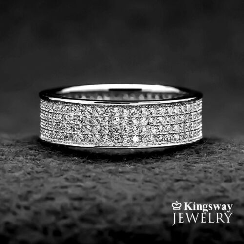 925 Sterling Silver Wedding Ring Premium Aaa Cz Eternity Band Engagement Ring