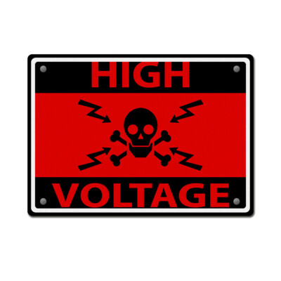 Horizontal Metal Sign High Voltage Warning A Weatherproof Street Signage