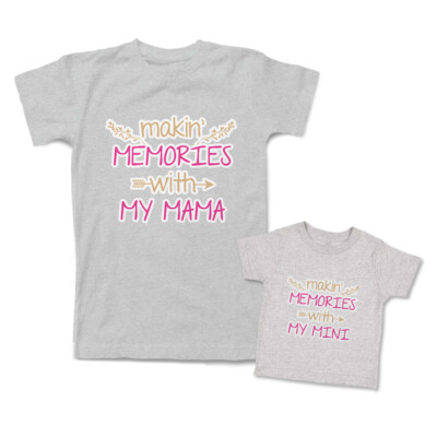 Love Mommy and Me Outfits Making Memories with My Mama Mini Flowers Arrow Cotton