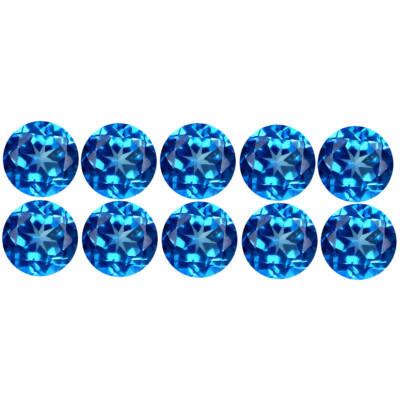 3.45 ct (10 pcs Lot) Excellent CALIBRATED SIZE(4 x 4 mm) Round Ooh LaLa Topaz