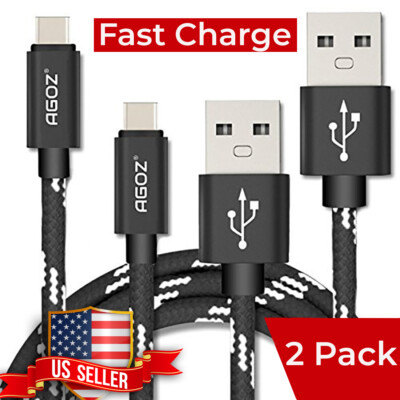 2Pack USB-C Cable FAST Charger Cord for LG Stylo 6 5 4 K51 V60 Velvet Wing G8