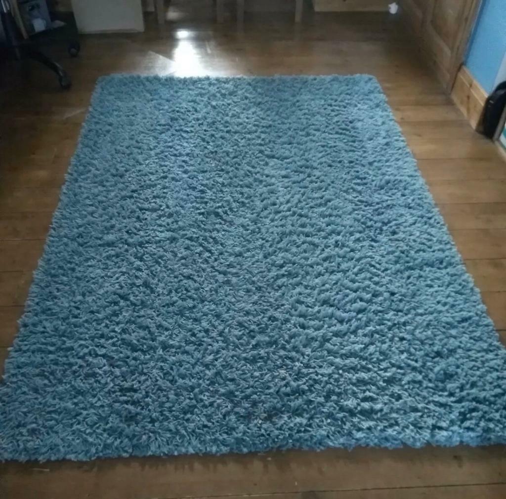 Large duck egg blue rug in Gorseinon, Swansea Gumtree