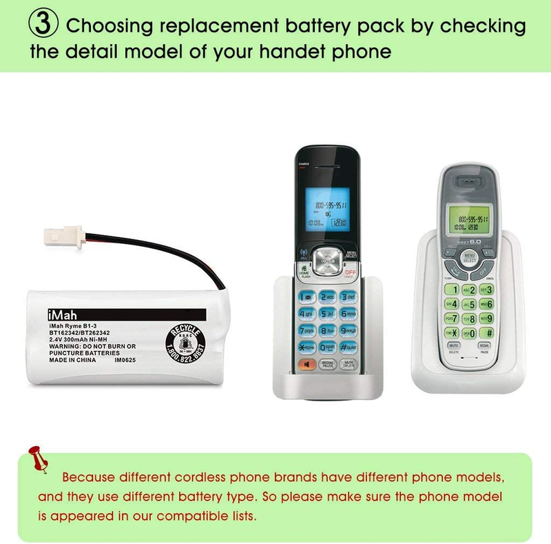 Bt162342/Bt262342 2.4V 300Mah Ni-Mh Cordless Phone Batteries