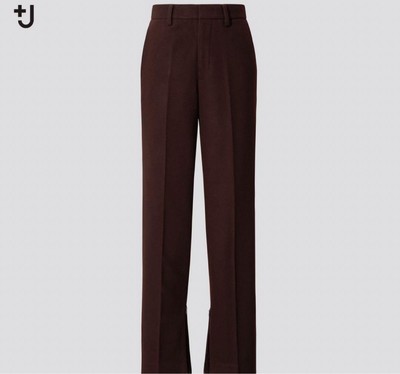 Uniqlo Jil Sander Slim Wool Blend Pants Dark Brown Long Length 61 JAPAN