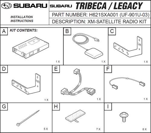 Sirius Xm Add On For Subaru Vehicles